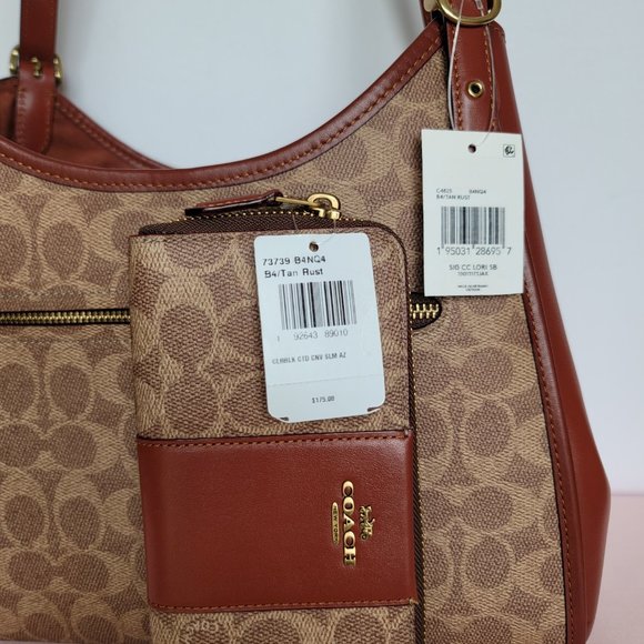 COACH Lori Signature Logo Coated Canvas Shoulder Bag AND Accordion Wallet SET🎈⭐ - Picture 16 of 16